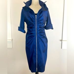 Joseph Ribkoff Royal Blue Midi Dress with Zipper